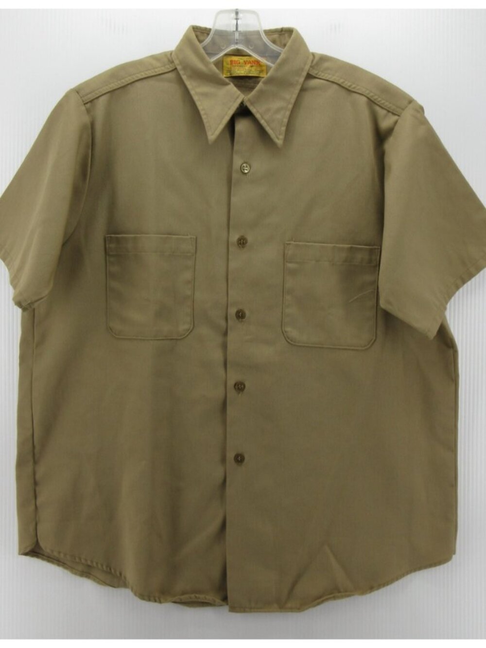 VINTAGE Big Yank Shirt Large Khaki 70s Button Up Union Workwear *